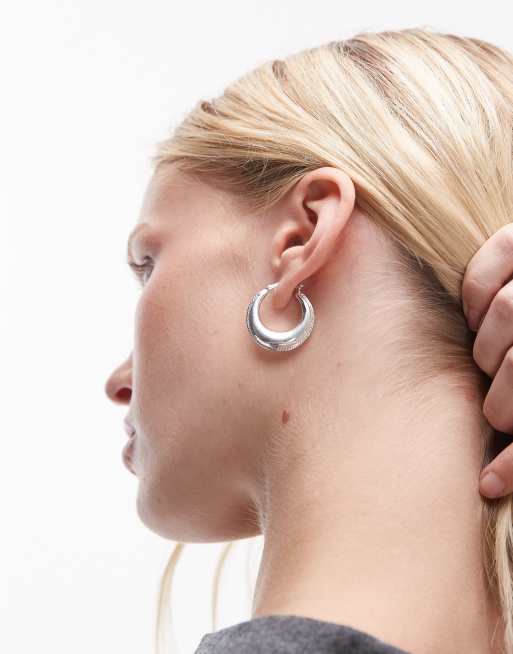 Seol + Gold - Ronde chunky oorringen in sterling zilver , 2 van 4