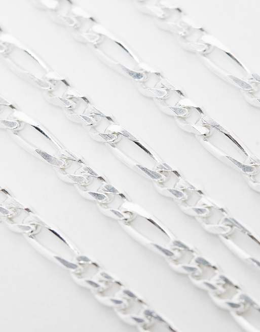 Seol + Gold – Silverfärgat halsband med 20-22"" lång figarokedja i sterlingsilver , 3 av 4