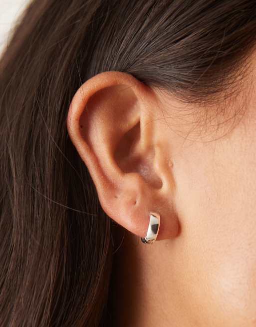Seol + Gold – Små, grova creoler i sterlingsilver