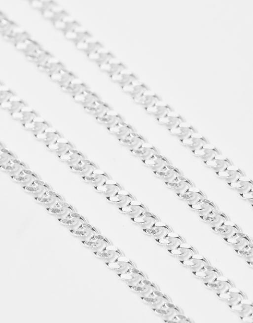 Solid Curb Chain Necklace Sterling Silver 22