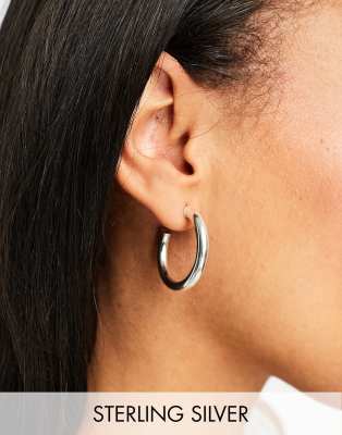 Thick Silver Hoops Creole Earrings Gold Hoops Chunky 