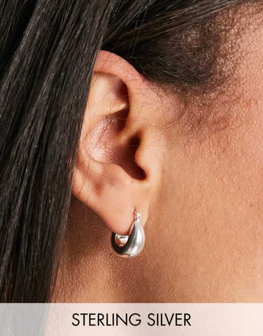 Silver Creole Hoop Earrings