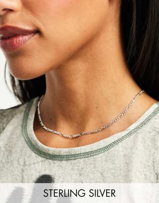 Seol + Gold sterling silver figaro chain necklace  - ASOS Price Checker