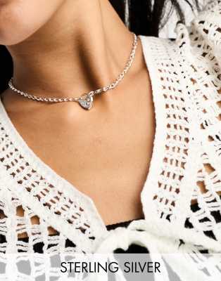 Seol + Gold sterling silver heart padlock necklace