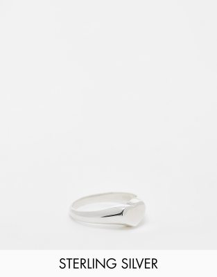 Seol + Gold sterling silver heart signet ring