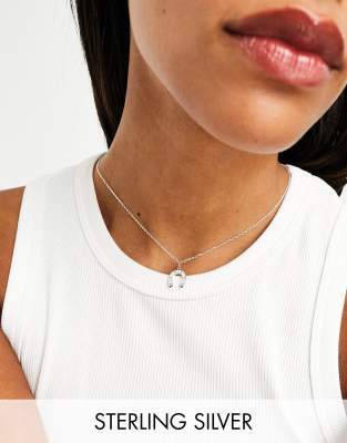 Seol + Gold sterling silver horseshoe pendant necklace