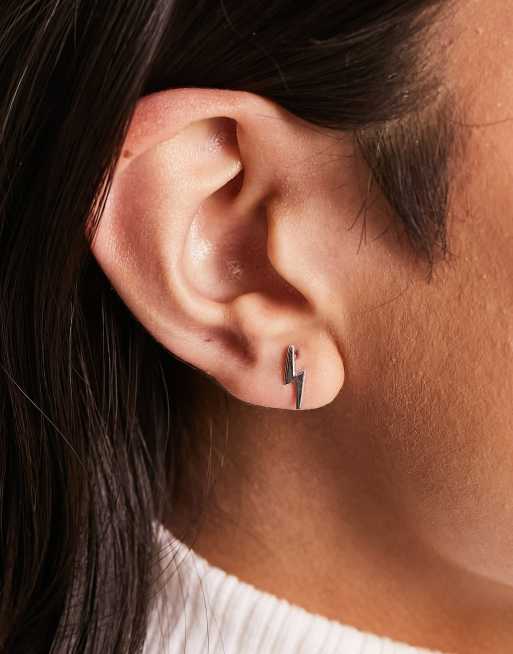 Seol + Gold sterling silver lightning stud earrings, 4 of 4