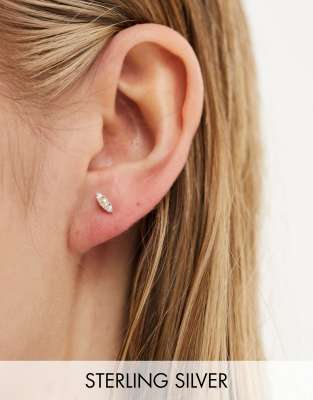 Seol + Gold Seol + Gold sterling silver pearl and cubic zirconia stud earrings
