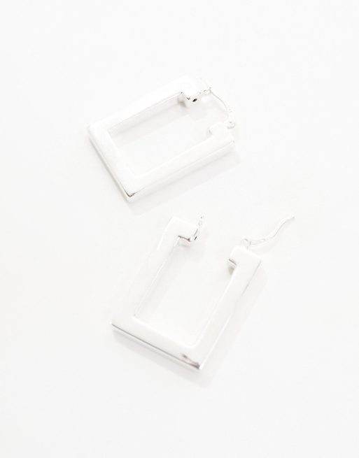 Seol + Gold sterling silver rectangle hoop earrings , 2 of 4