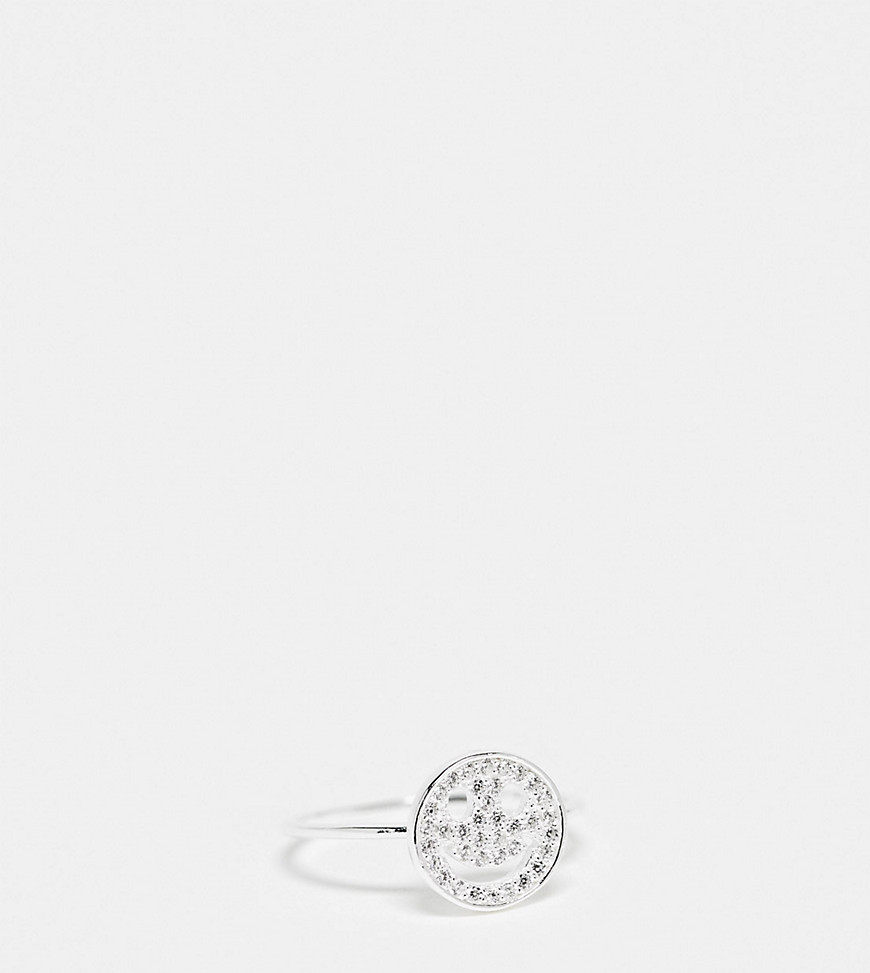 Seol + Gold sterling silver smile face ring
