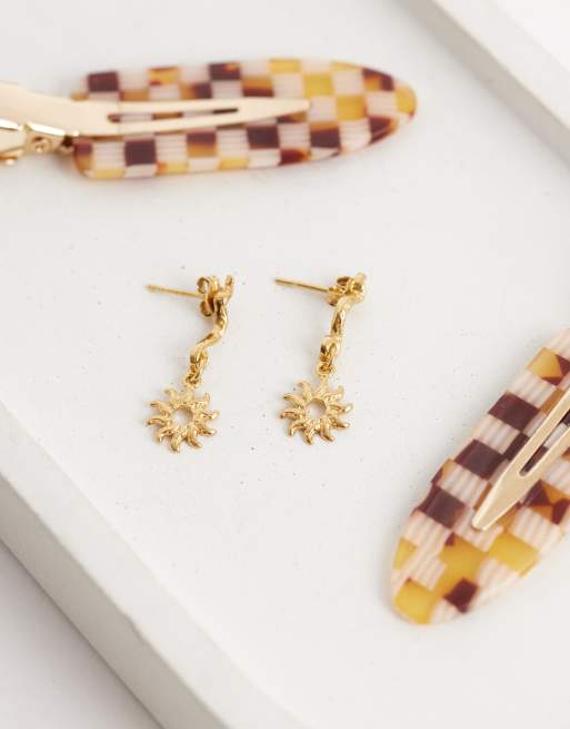 Seol + Gold sun drop earrings in 18k gold vermeil, 2 of 4