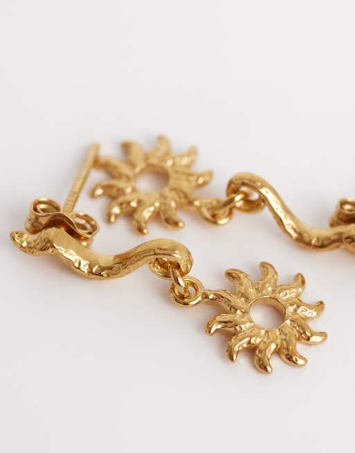 Seol + Gold sun drop earrings in 18k gold vermeil, 4 of 4