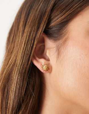 Seol + Gold sun stud earrings in 18K gold vermeil