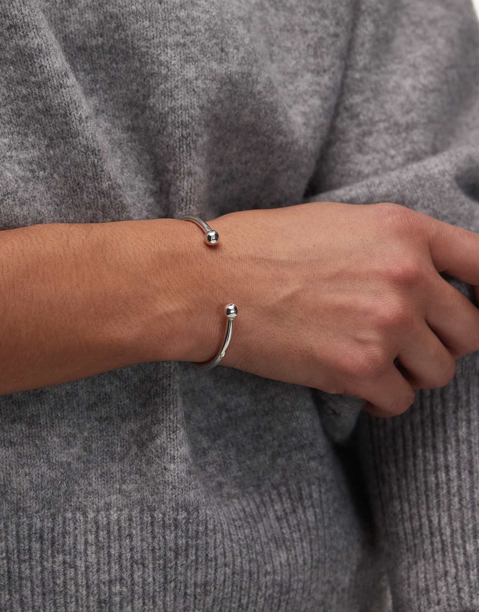 Браслет Seol + Gold torque bangle из чистого серебра