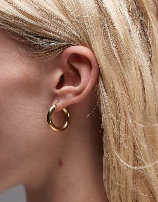 Seol + Gold - Tykke hoop-øreringe på 22 mm med creole-design i 18 k vermeil-guld 