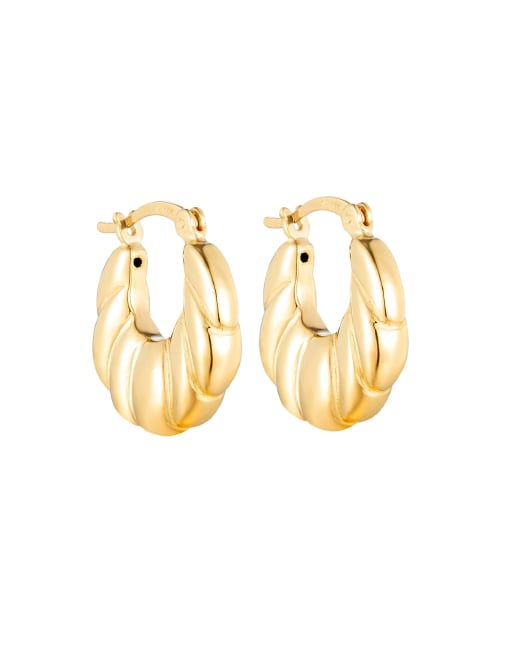 Seol + Gold vintage irregular hoop earrings in 18ct gold vermeol