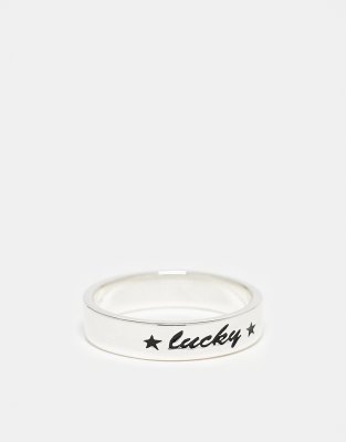 Seol + Gold x Sophie Floyd - Ring aus Sterlingsilber mit „lucky"-Gravur