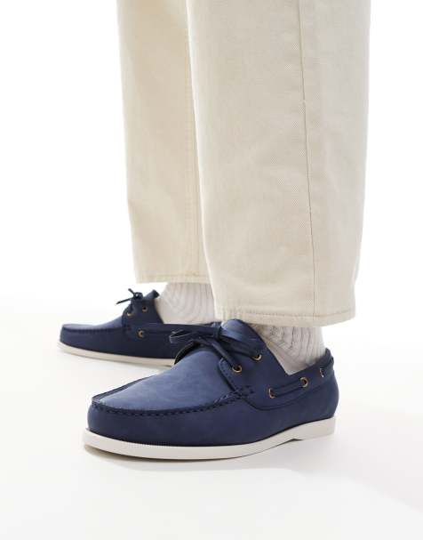 SEQWL - AFT - Scarpe da barca classiche in nabuk blu navy - view 1