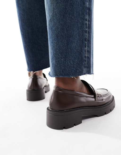 SEQWL – Alfa – Bruna, grova loafers i bred passform, 3 av 4