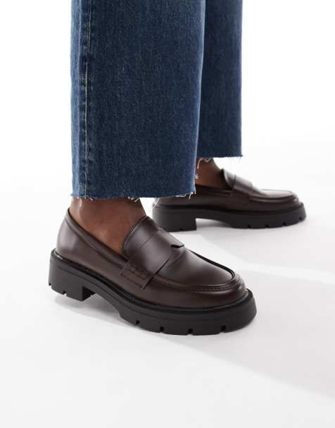 SEQWL Alfa chunky loafers in brown - view 1