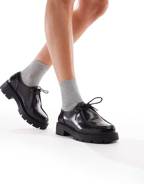 SEQWL – Alfa – Schnürschuhe in Schwarz mit dicker Sohle - view 1