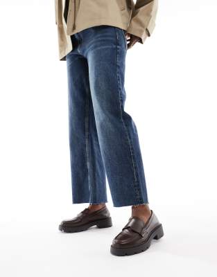 Seqwl Wide Fit Seqwl Alfa Wide Fit Chunky Loafers In Brown