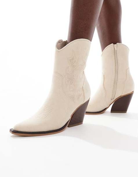 SEQWL Aloe western boots in stone - view 1