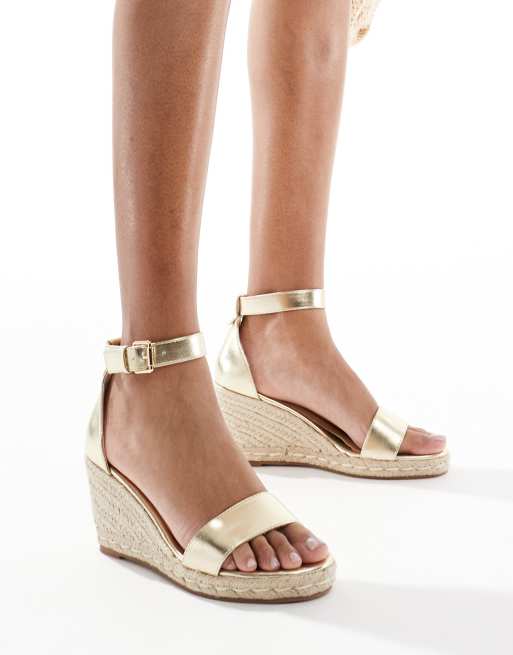 SEQWL - Amber - Espadrilles met sleehak in goud, 4 van 4