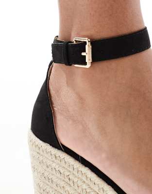 Seqwl Amber Wedge Heeled Espadrilles In Black