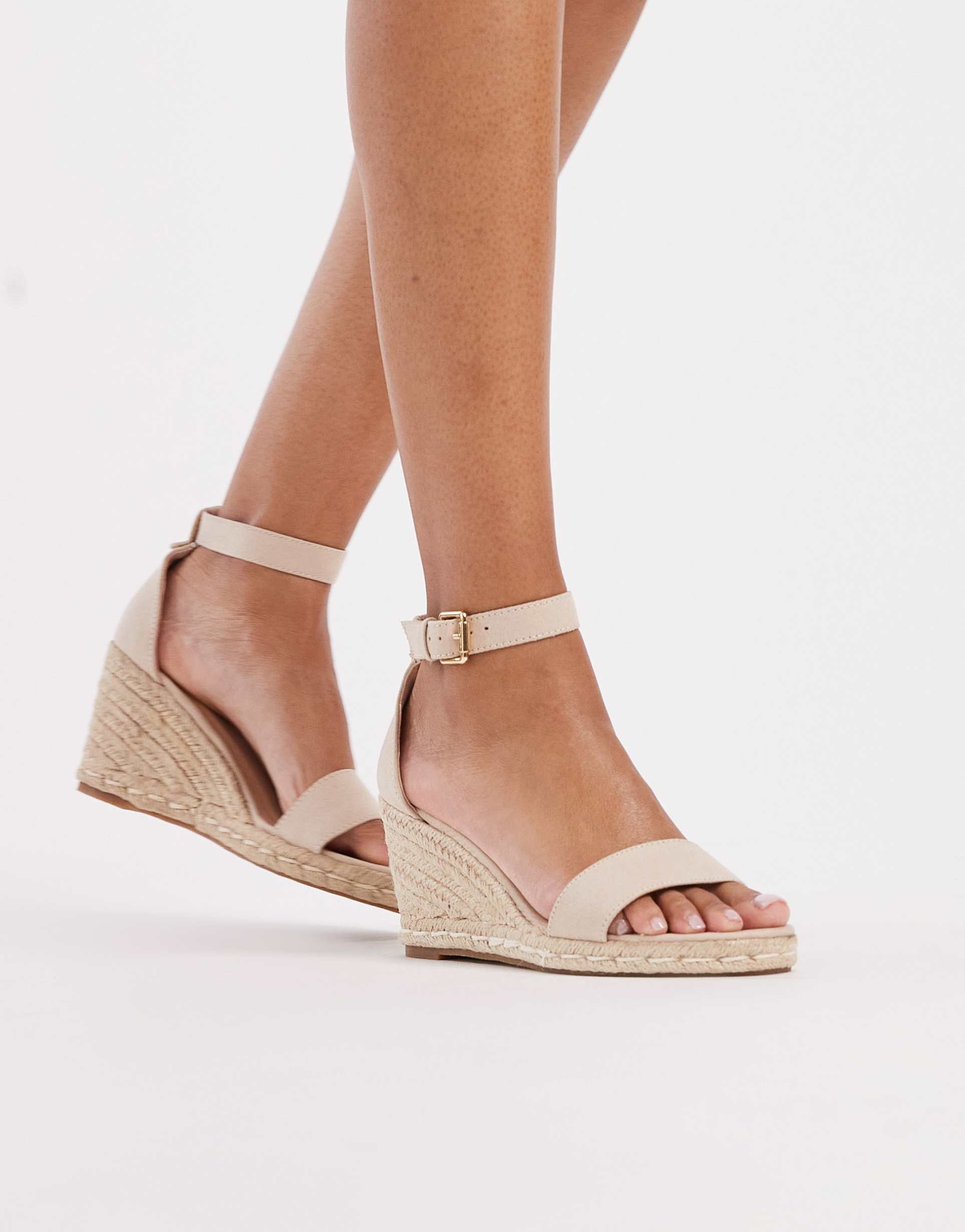 seqwl amber wedge heeled espadrilles in gold