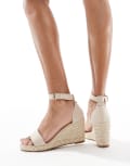 [SEQWL Wide Fit] SEQWL Amber Wide Fit wedge heeled espadrilles in beige-Neutral 3 Beige