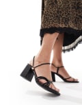 [SEQWL] SEQWL Anise strappy block heeled sandals in black 40 BLACK
