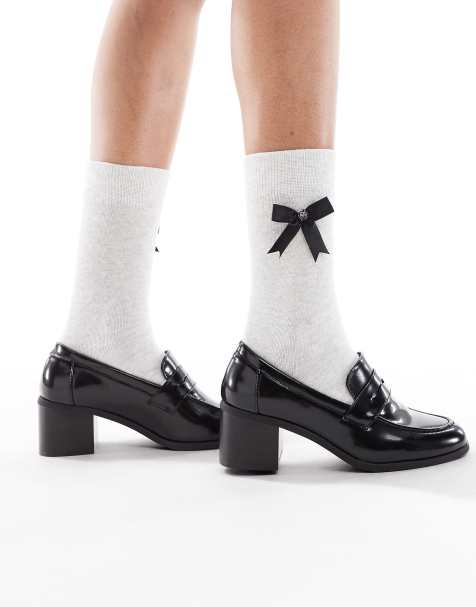 SEQWL Antonia heeled loafers in black - view 1
