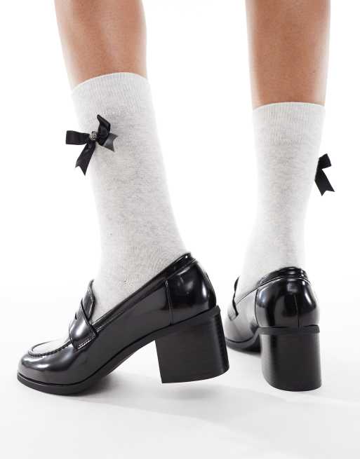 SEQWL Antonia heeled loafers in black, 3 of 4