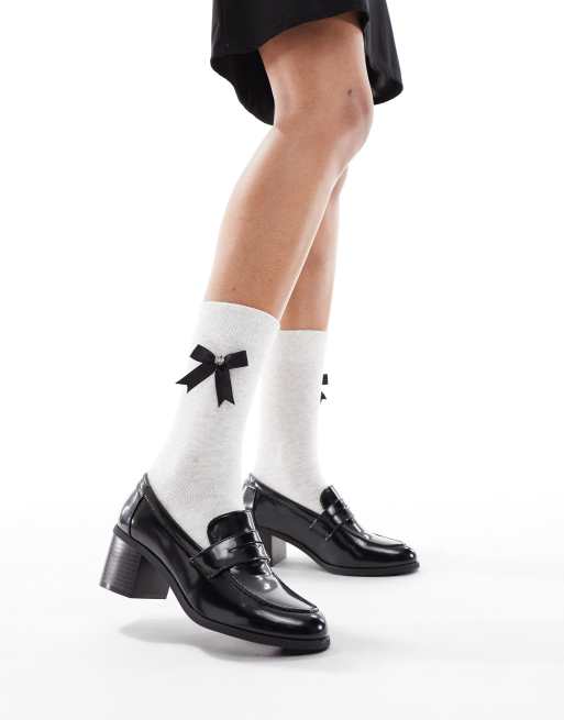 SEQWL Antonia heeled loafers in black, 4 of 4
