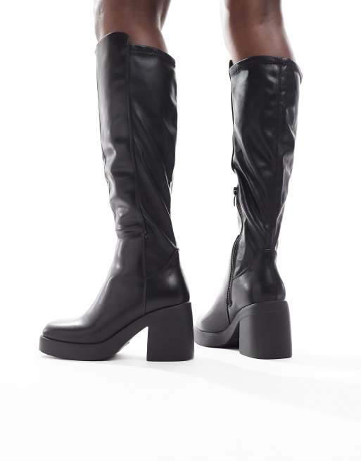SEQWL – Audi – Kniehohe Stiefel in Schwarz mit dicker Sohle, 3 von 4