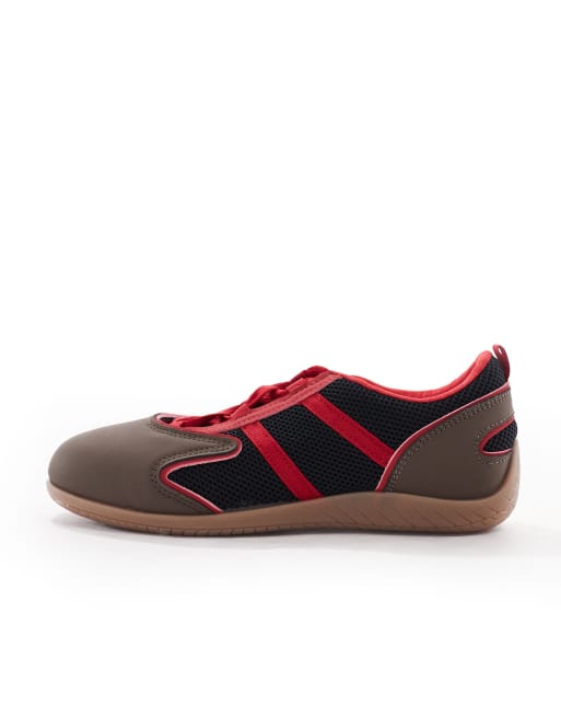 SEQWL – Ballerina-Sneaker zum Schnüren in Schokobraun, 2 von 5