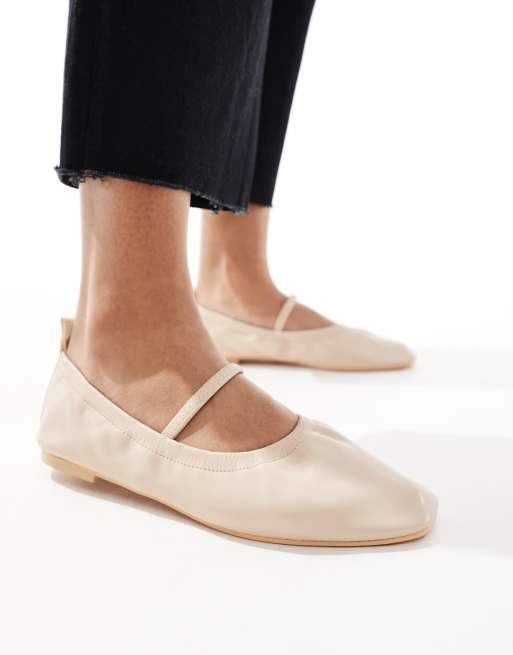 SEQWL - Ballerine beige con parte superiore elastica