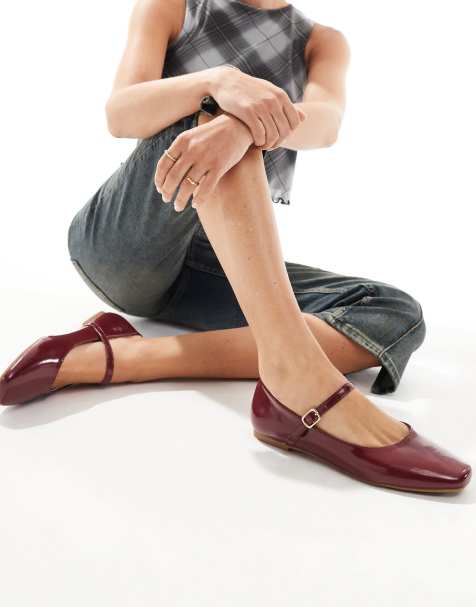 SEQWL - Ballerine bordeaux con cinturino e fibbia - view 1