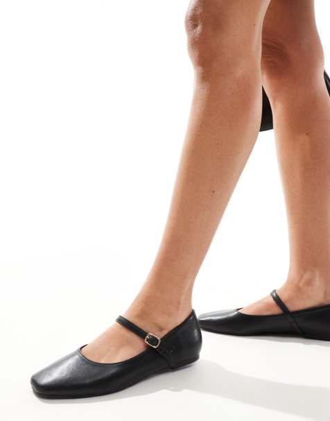 SEQWL - Ballerines en PU avec bride à boucle - Noir - view 1