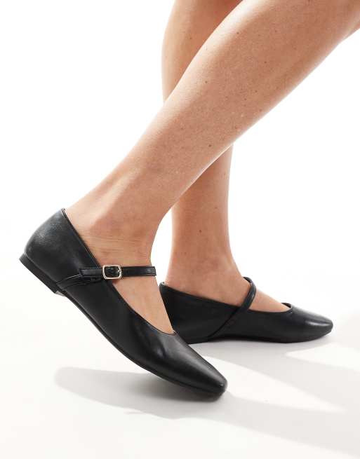 SEQWL - Ballerines en PU avec bride à boucle - Noir, 3 de 4