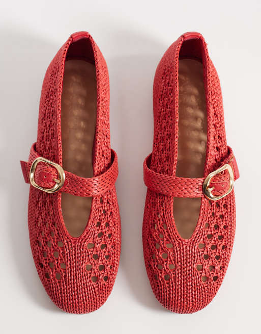 SEQWL - Ballerines tressées à boucle - Rouge, 2 de 4