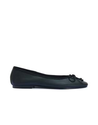  Ballet flat shoes with bow detail in gold
