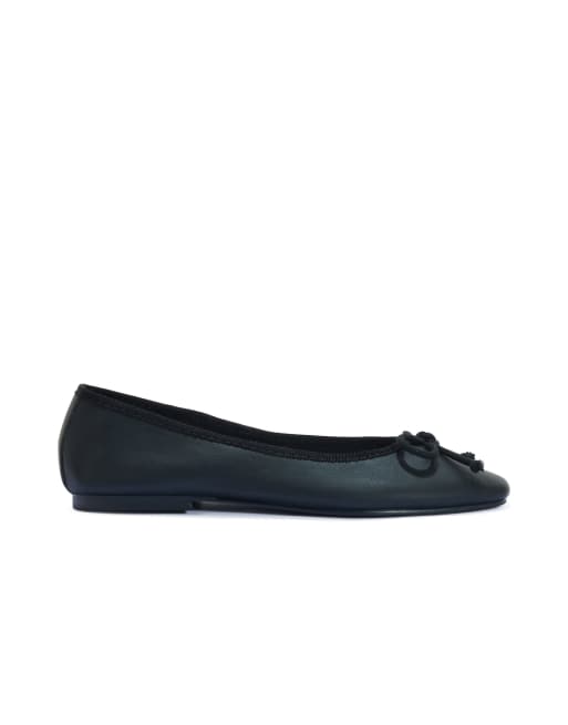 SEQWL Ballet flat shoes with bow detail in gold