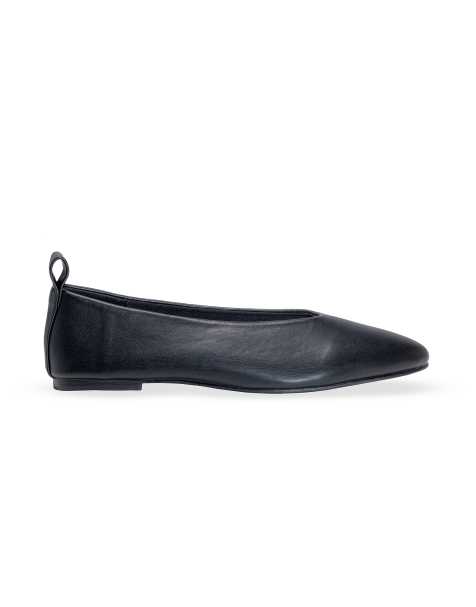 SEQWL Ballet flats pointed toe pumps with pull tab detail in black - view 1