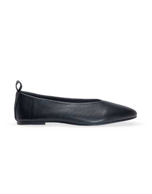 SEQWL Ballet flats pointed toe pumps with pull tab detail in black, 3 of 5