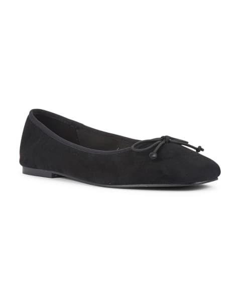 SEQWL Ballet flats round toe pumps with delicate bow detail in black - view 1