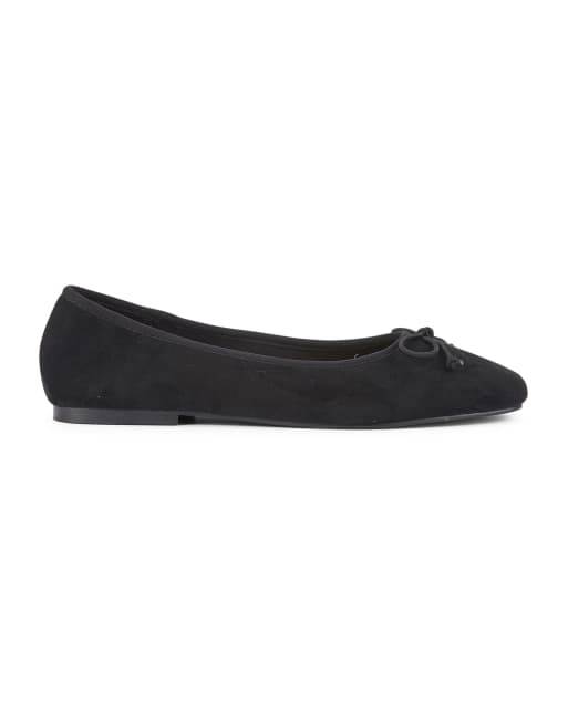 SEQWL Ballet flats round toe pumps with delicate bow detail in black, 3 of 5