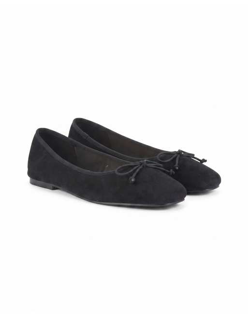 SEQWL Ballet flats round toe pumps with delicate bow detail in black, 5 of 5