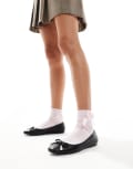 [SEQWL] SEQWL ballet flats with bow detail in faux leather black 38 BLACK